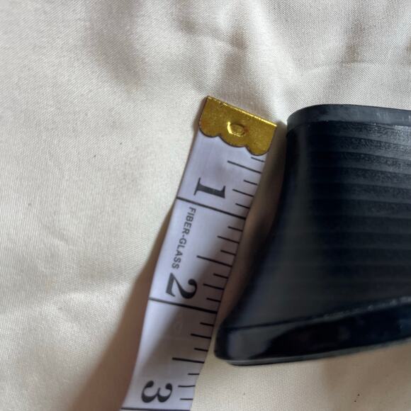 Black Open Toe Kitten Heel Wedge Sandals Sz 9 Y2K - Picture 5 of 5